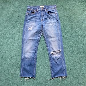 Madewell Straight Crop Distressed Jeans